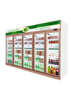 Το όρθιο πιό δροσερό εμπορικό ψυγείο πορτών γυαλιού κρύο πίνει την επίδειξη ποτών