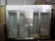 Στερεά τριπλά ράφια ψυκτήρων πορτών γυαλιού με τη θερμάστρα μέσα