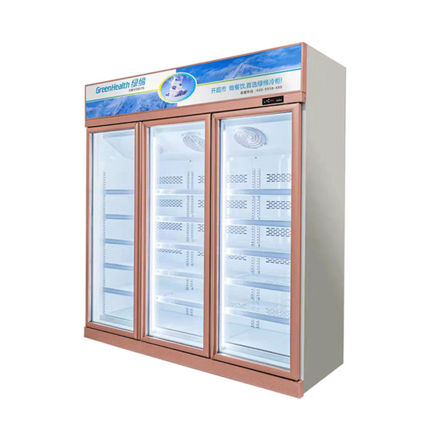 Σύστημα ψύξης ανεμιστήρα 3 πόρτες Στεκό ψυγείο με γυάλινη πόρτα με συμπίεση Wanbao