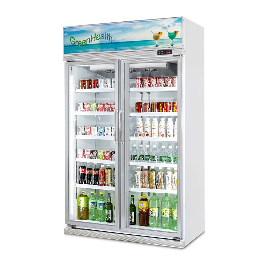 Διευθετήσιμο ψυγείο δοχείων ψύξης επίδειξης ποτών ψυκτήρων πορτών γυαλιού ραφιών/επίδειξης ποτών