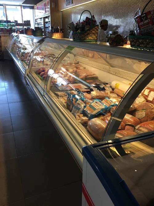 R134 καμμμένες ψυγείο επίδειξης Deli γυαλιού/προθήκη επίδειξης τροφίμων