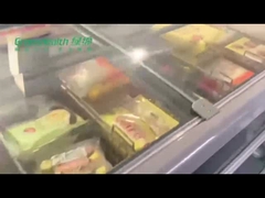 Τοπ γυαλιού συρόμενων πορτών κινητός βαθύς ψυκτήρας επίδειξης νησιών θερμοκρασίας θωρακικών ψυκτήρων ενιαίος