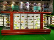 Κόκκινη κορυφή καθρεφτών προθηκών ψυγείων γαλακτοκομικών τροφίμων αρτοποιείων Multideck ανοικτή πιό ψυχρή