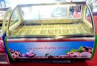 Εμπορική Κατάψυξη Επίδειξης Παγωτού Gelato Shop με προσαρμοσμένα τηγάνια