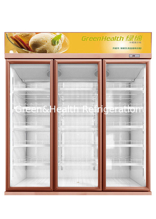 Προσαρμοσμένο 1 2 3 Glass Doors Chiller For Displays Χωρίς ομίχλη Κρύο Ποτό Επαγγελματικό Ψυγείο