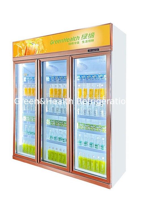 Προσαρμοσμένο 1 2 3 Glass Doors Chiller For Displays Χωρίς ομίχλη Κρύο Ποτό Επαγγελματικό Ψυγείο