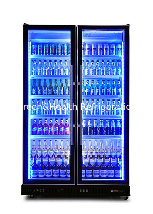 3 Ελαφρύ χρώμα 740L ψύξη αέρα γυάλινη πόρτα μπουκάλι ψύκτη οθόνη ψυγείο