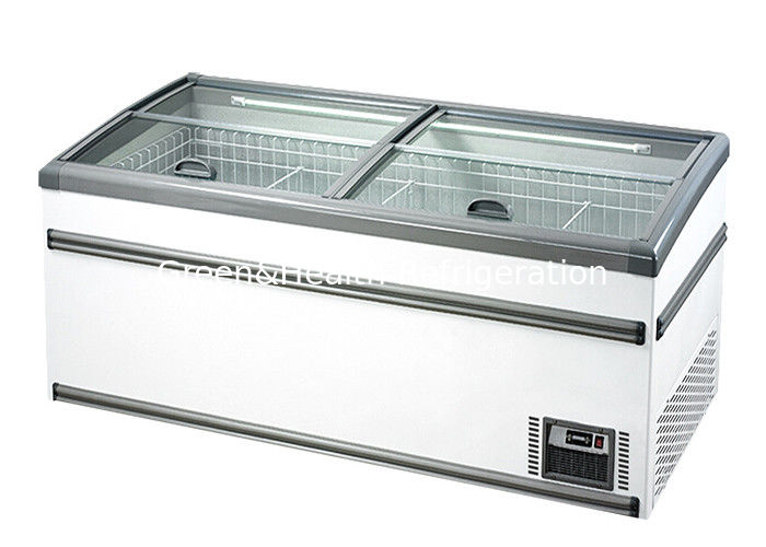 Εμπορικό ψυγείο νησιού με χωρητικότητα 1040L αυτόματη αποψύξη και ψυκτικό R290 για οθόνη σούπερ μάρκετ