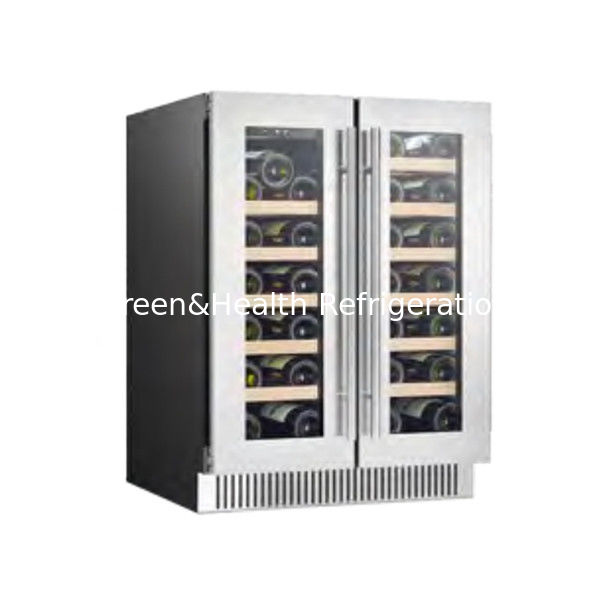 Πιστοποιητικό ETL εξοικονόμηση χώρου διπλής ζώνης ψυγείο από ανοξείδωτο χάλυβα για αποθήκευση κρασιού και μπύρας