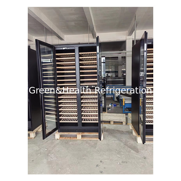 Μία/Δύο πόρτες Ξύλινο ράφι από βέχωμα, γυάλινη πόρτα, ψυγείο αποθήκευσης κόκκινου κρασιού
