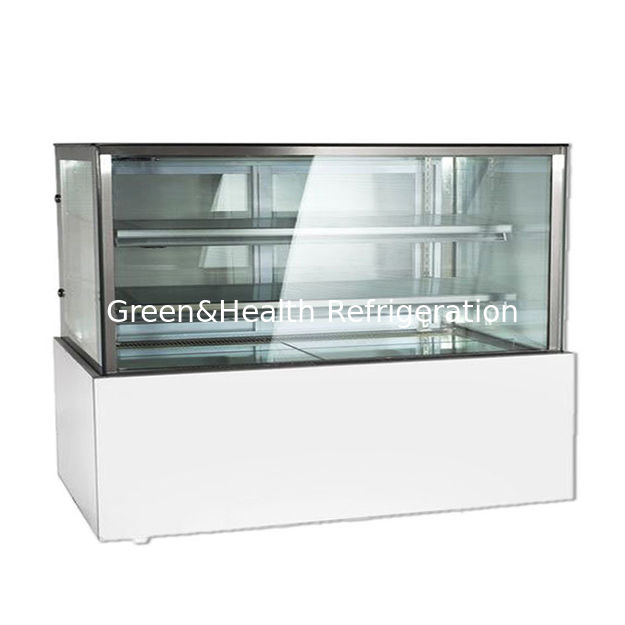 Απευθείας Πωλήσεις Εργοστασίου Ορθογώνιας Γωνίας από Ανοξείδωτο Χάλυβα με Γυάλινο Υλικό Ψυγείο Βιτρίνας Κέικ