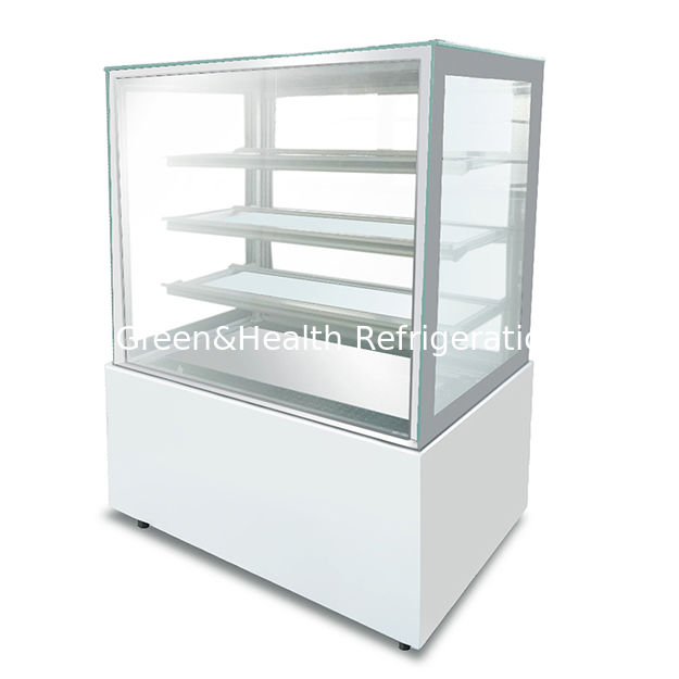 Απευθείας Πωλήσεις Εργοστασίου Ορθογώνιας Γωνίας από Ανοξείδωτο Χάλυβα με Γυάλινο Υλικό Ψυγείο Βιτρίνας Κέικ