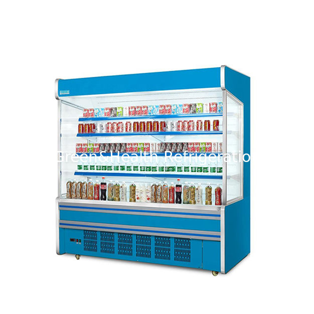 Πολυχρωματική προσαρμοσμένη δεξιά γωνία ανοιχτή αποθήκευση ψυγείο για αγαθά