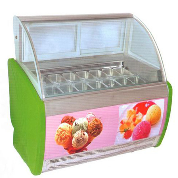 Διπλή σειρά 14 δίσκος Μεγάλη χωρητικότητα ψυγείο αποθήκευσης παγωτού για πώληση