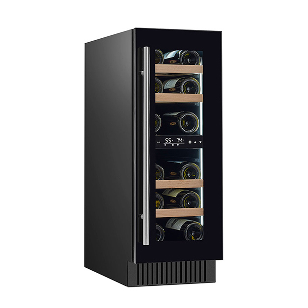 Πιστοποιητικό ETL κάθετη μονή πόρτα 18 μπουκάλι κόκκινο κρασί ψυγείο αποθήκευση οθόνη κατάψυξη