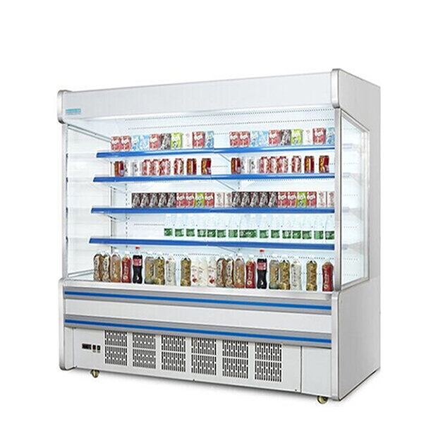 Εμπορικό σούπερ μάρκετ Ενσωματωμένο συμπιεστή Πολλαπλά ράφια Ανοιχτού τύπου ψυγείο