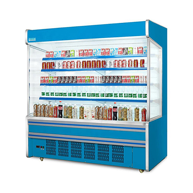 Εμπορικό σούπερ μάρκετ Ενσωματωμένο συμπιεστή Πολλαπλά ράφια Ανοιχτού τύπου ψυγείο