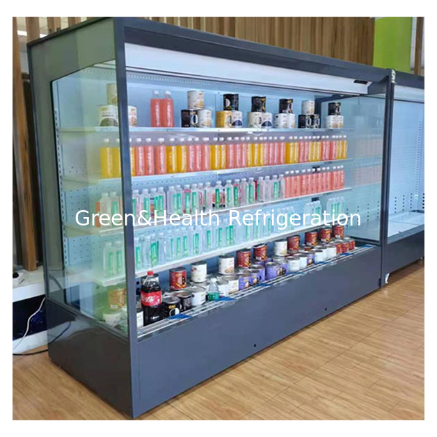 Supermarket Built-In Compressor Powerful Air Conditioning Right Angle Open Freezer