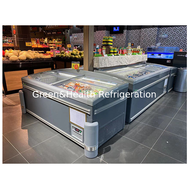 Τα σούπερ μάρκετ χρησιμοποιούν νησιωτικά ψυγεία για την κατάψυξη τροφίμων σε χαμηλή θερμοκρασία