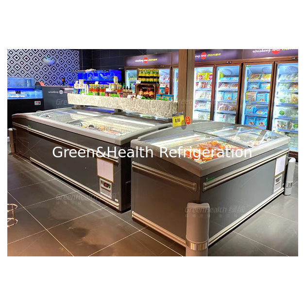 Τα σούπερ μάρκετ χρησιμοποιούν νησιωτικά ψυγεία για την κατάψυξη τροφίμων σε χαμηλή θερμοκρασία