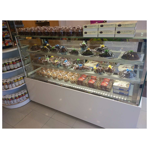 Cake Refrigerated Display Freezer With Three-Layer Shelves On The Table For Sale