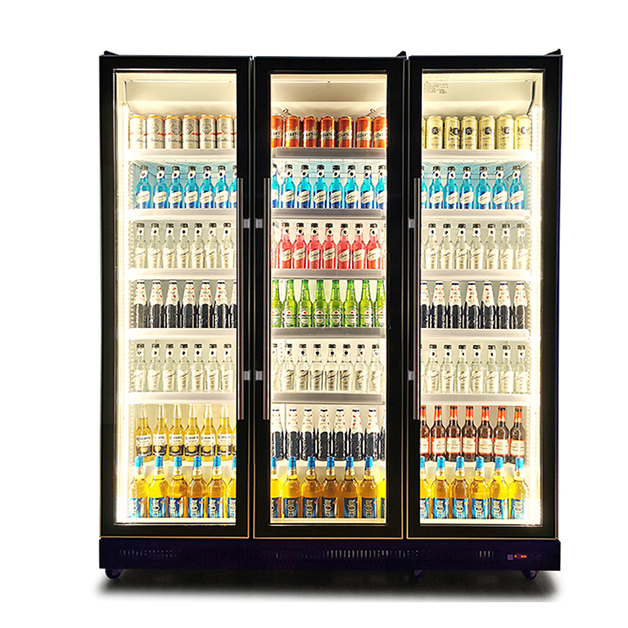 Εμπορικές γυάλινες πόρτες κατακόρυφο πολλαπλό φωτισμό ποτά ψυγείο οθόνη ψυγείο