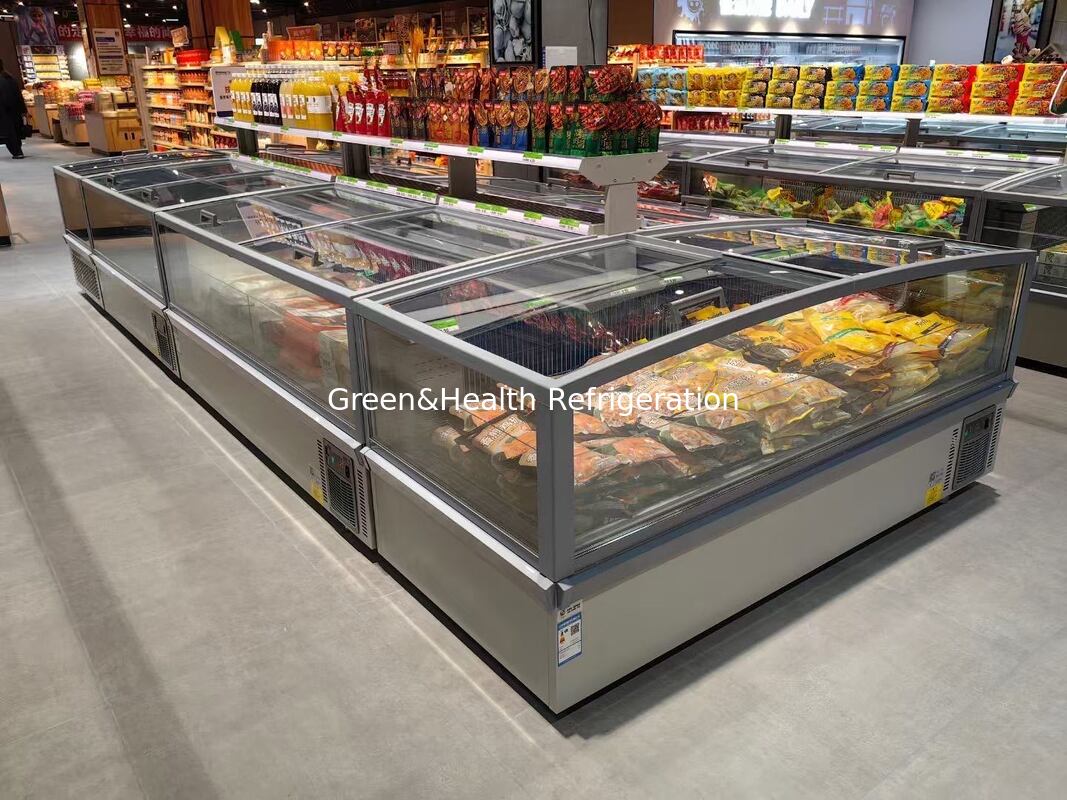 Supermarket Energy Saving Frozen Food Combined Commercial Display Freezer Chest Freezer With Automatic Defrost