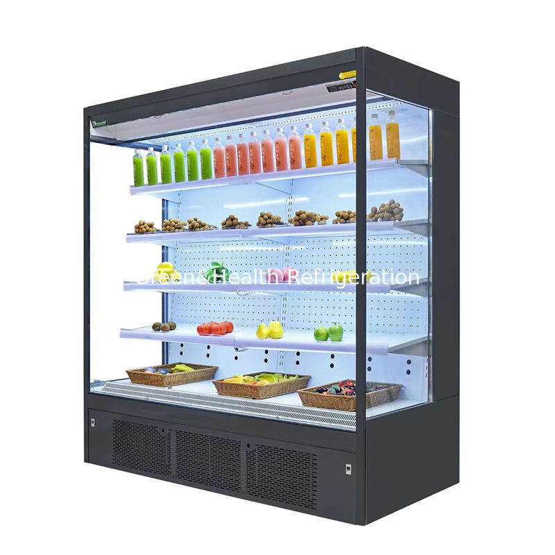 Commercial Open Display Refrigerator with 2-8°C Adjustable Temp LED Lighting and Remote System