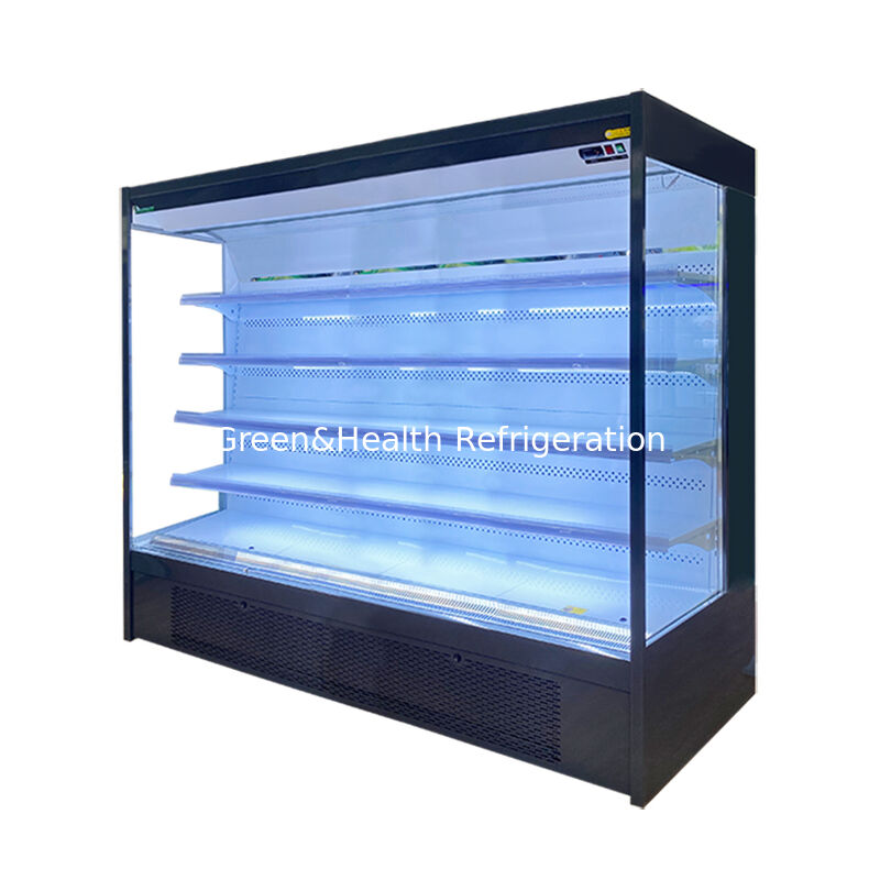 Commercial Open Display Refrigerator with 2-8°C Adjustable Temp LED Lighting and Remote System