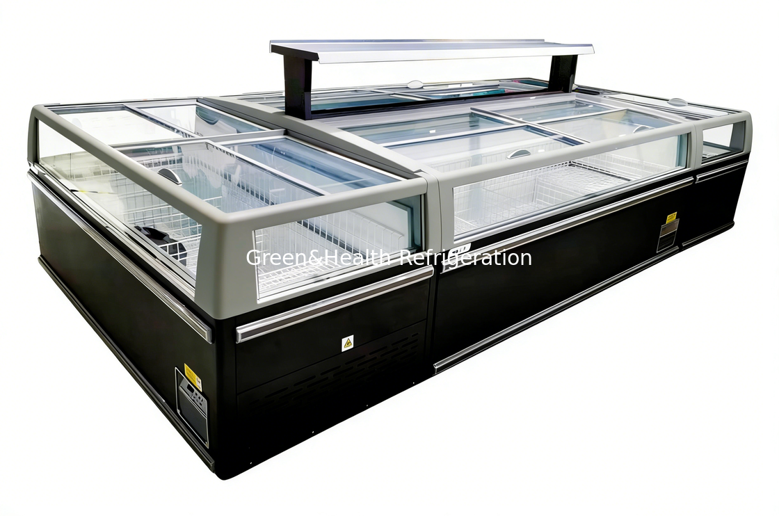 Supermarket Island Freezer designed to optimize supermarket frozen food storage with easy access and energy efficiency