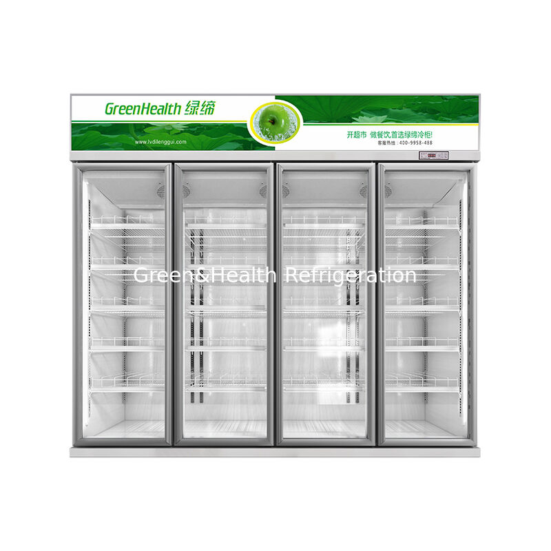 GreenHealth LG-1000W 3-πόρτα εμπορικό ψυγείο αναψυκτικών, μονάδα επάνω, 0 ̊10°C
