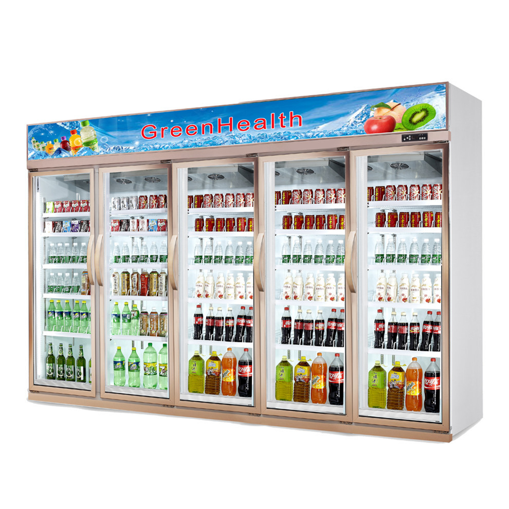 Όρθιο εμπορικό ψυγείο ποτών πορτών γυαλιού για την υπεραγορά