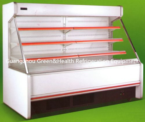 Ανοικτό ψυγείο 4 στρώματα 3000mm Multideck ανοξείδωτου κόκκινο για το κατάστημα