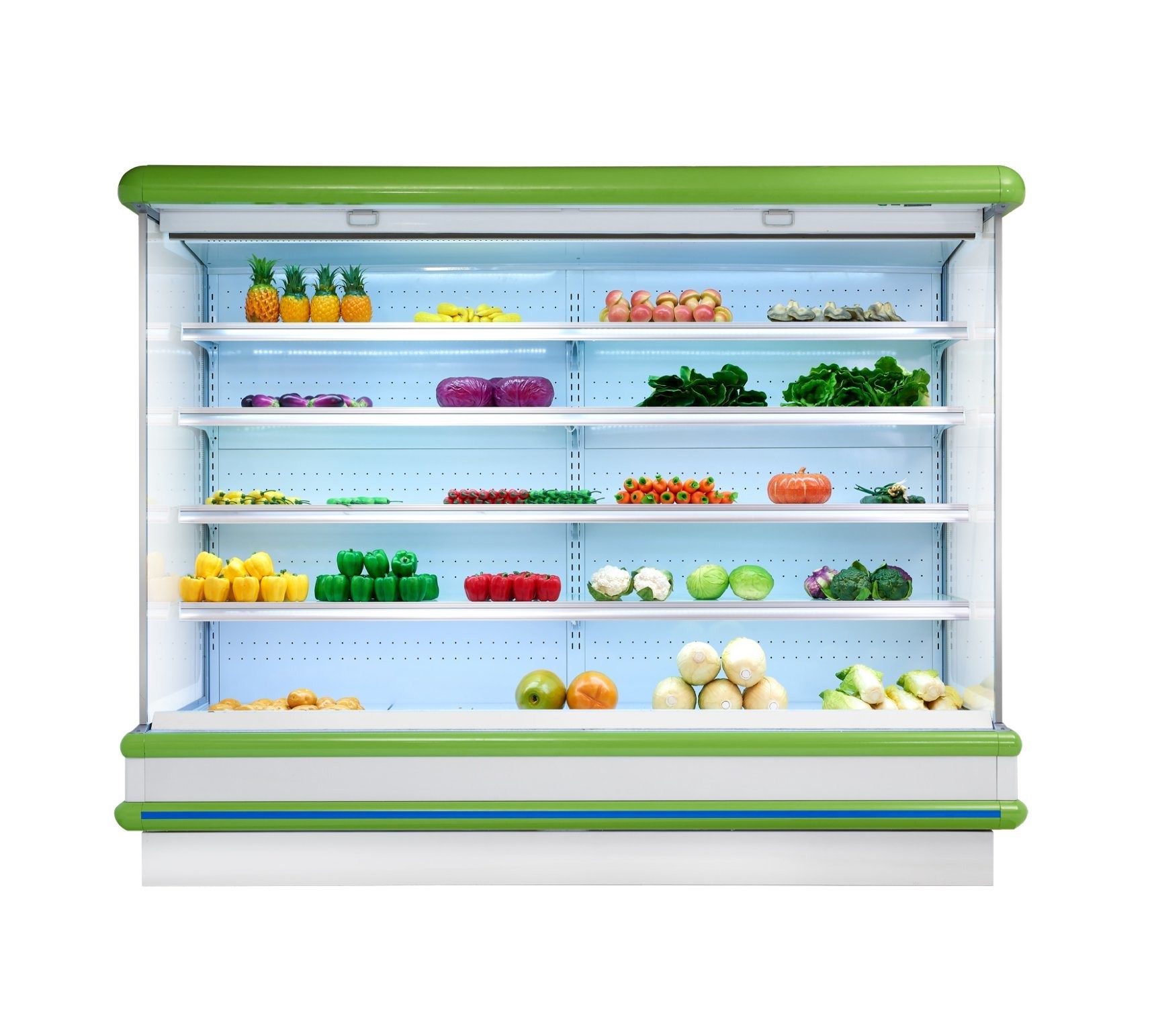 Ενέργεια - το ψυγείο επίδειξης Multideck αποταμίευσης, κάθε ένα τοποθετεί σε ράφι με το φως των οδηγήσεων