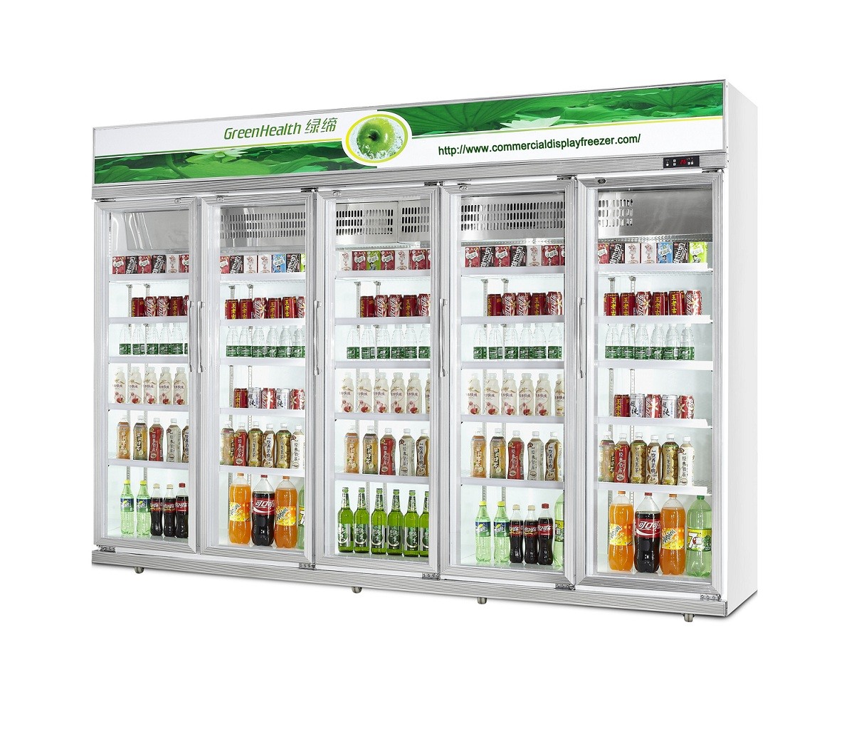 Άσπρη μεγάλη εμπορική πόρτα γυαλιού ψυγείων συμπιεστών Danfoss για το δοχείο ψύξης ποτών