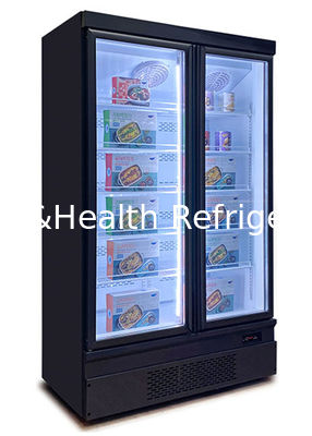 Μαύρο χρώμα 1 ψυγείο υπεραγορών ψυκτήρων πορτών γυαλιού 2 3 για τη συντήρηση τροφίμων