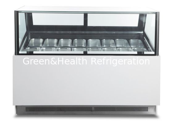 Τετραγωνική προθήκη 16 επίδειξης παγωτού βαθμού γυαλιού -22 γεύσεις για Gelato