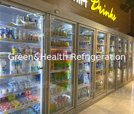 Μοντέρνο υπεραγορών γυαλιού δοχείο ψύξης μπύρας ψυγείων ποτών πορτών εμπορικό