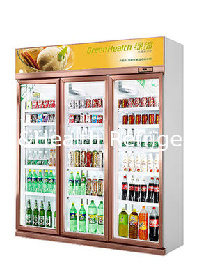 Προσαρμοσμένο 1 2 3 Glass Doors Chiller For Displays Χωρίς ομίχλη Κρύο Ποτό Επαγγελματικό Ψυγείο