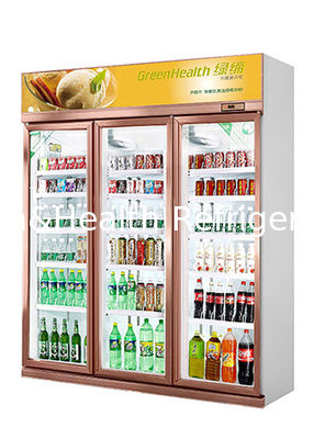Ψυκτικό συγκρότημα επίδειξης ποτών σούπερ μάρκετ με γυάλινη πόρτα Self Rebound