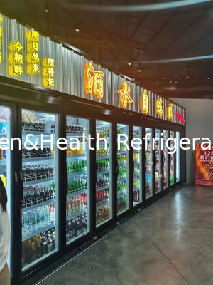 Διαμερισμάτων επικεφαλής εμπορικό ποτών πιό δροσερό ψυγείο υπεραγορών πέντε πορτών γυαλιού μεγάλο
