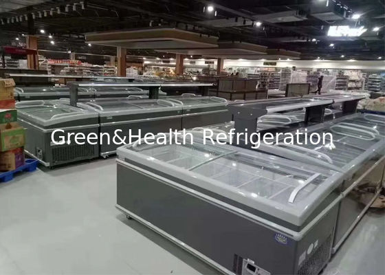 Στατικός δροσίζοντας νησιών εξοπλισμός ψυγείων θωρακικών ψυκτήρων εμπορικός για το παγωτό