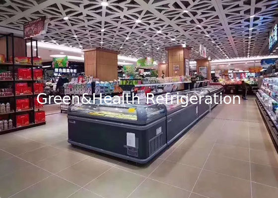 Νησιών θωρακικός ψυκτήρας επίδειξης παγωτού ο εμπορικός ξεπαγώνει ελεύθερο