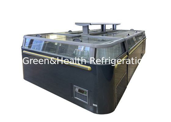 -18~-22℃ το εμπορικό υπεραγορών νησιών παγωμένο πόρτα νησί γυαλιού ψυκτήρων γλιστρώντας συνδυάζει τον ψυκτήρα