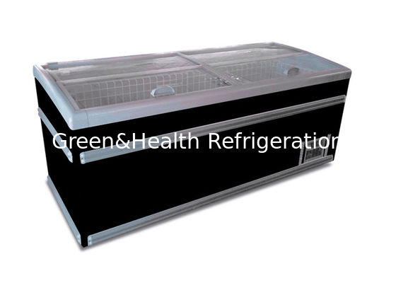 Εμπορικός σούπερ μάρκετ Εμφάνιση νησιού Θείο ψυγείο Εμφάνιση ψυγείο με γυάλινη πόρτα