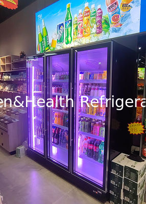 Εμπορική κάθετη οθόνη μπύρας ψυγείο διπλής πόρτας ποτά ψυγείο