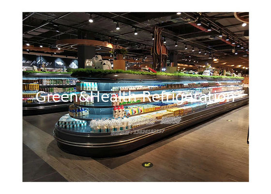 Εμπορικά πολυκατάστρωμα στρογγυλό νησί ανοιχτό ψυγείο ψυγείο για σούπερ μάρκετ