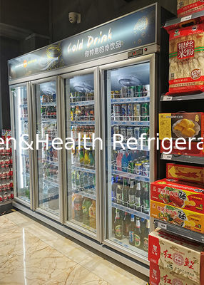Δύο πόρτες όρθιοι ψυγεία με γυάλινη οθόνη για μικρές αγορές