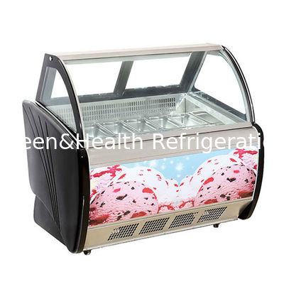 12 Πάνες Γκρίζο Χρώμα Ιταλικό Γελατό Εμφάνιση Ψυγείο Για Παγωτοπωλείο