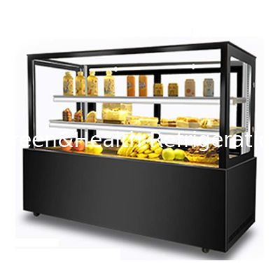 Μαύρο / Λευκό 2 στρώσεις Cake Display Freezer με εύκολα κινούμενα τροχούς